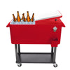 YUNOVA 80QT Rolling Cooler with Removable Dual-Hinged Lid, Built-in Bottle Opener, Swivel Wheels & Brakes for Outdoor Picnics, Beach Parties and Tailgating