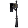 Lewiston LMC-LKIT-804-BZ Mailbox Locking Insert Post System with Fluted Base, Ball Finial & 3 Cast Plates - Bronze