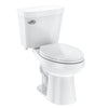 Two-Piece Elongated 1.28 GPF Siphonic Flush Toilet with Soft Close Seat, Universal Height ADA Cotton White (Toilet Seat Included)