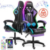 Gaming Chair with Bluetooth Speaker, Ergonomic Massage Racing Chair with RGB Lights, Footrest and Lumbar Support, High Back Office Chair,  Heavy Duty Design Gaming Computer Chair