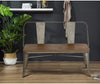 MELLCOM Metal Bench Industrial Mid-Century 2 Person Chair with Wood Seat,Dining Bench with Floor Protector