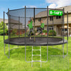 MARNUR 8FT Trampoline for Kids Trampoline with Enclosure Net, Ladder, Wind Stakes, Outdoor 330lbs Weight Capacity