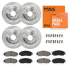 Max Advanced Brakes - Brake Kit for 2012 2013 2014 2015 2016 2017 2018 Toyota Prius V Front and Rear Replacement Disc Brake Rotors and Ceramic Brake Pads