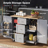 MAYEERTY Rolling Mobile Kitchen Island - Drop Leaf, Locking Wheels & Storage Cabinet