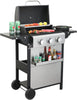 3-Burner Propane Gas BBQ Grill with Thermometer & Wire Enamel Cooking Grids, 25,650 BTU Output Stainless Steel Grill with Foldable Side Table for Outdoor Barbecue