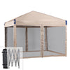 Aoodor 12'x12' Pop Up Canopy with Removable Mesh Sidewalls, Outdoor Portable Instant Shelter Tent-Black