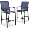 Best Choice Products Outdoor Barstools Set of 2, Bar Height Patio Chairs w/ All-Weather Mesh - Black/Black