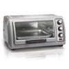 Hamilton Beach 6 Slice Countertop Toaster Oven with Easy Reach Roll-Top Door, Bake, Broil & Toast Functions, Silver
