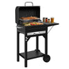 Portable Charcoal Smoker Grill Combo with Offset Firebox �C Heavy Duty BBQ Grill with Warming Rack & Side Shelf for Outdoor Cooking, Camping & Tailgating