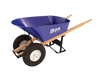 Bon 11-676 Double Knobby Tire Steel Wheel Barrow - 6 Cu Ft Tray - Wood Handle