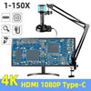 YIZHAN Digital Microscope for Adult 13MP 1080P HDMI VGA Industrial Video Microscope with 150X Zoom C-Mount Lens Foldable Stand LED Ring Light for Electronics Inspection, Jewelry and Watch Repair