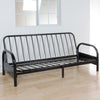 Aukfa 77" Futon Frame Metal Futon Full Size Sofa Bed, Space Save, Black