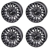 (4 Pack) 4/156 Tusk Teton Beadlock Wheel 15x10 5.0 + 5.0 Gun Metal/Black For Polaris RZR XP 1000 Desert Edition 2015
