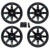 RockTrix RT102 4pc 14in ATV Wheels 4x110 Rims 14x7, 5+2 Offset, Includes 10x1.25 Lug Nuts - Compatible with IRS Honda Kawasaki Yamaha Rubicon Rincon Brute Force Kodiak Grizzly Rhino 4/110 (Set of 4)