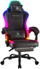 GTRACING RGB Ergonomic Gaming Chair with Massage, LED Lights, Footrest, Lumbar Support and Backrest, Black