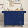 MAYEERTY Rolling Mobile Kitchen Island - Drop Leaf, Locking Wheels & Storage Cabinet