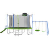 12FT Trampoline for Kids & Adults, Recreational Trampoline with Slide & Swing & Basketball Hoop & Enclosure Net, 600Lbs Capacity for 4-5 Kids