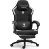 GOOSEA Fabric Gaming Chair with Pocket Spring Cushion, Breathable Computer Chair with Massage Lumbar Support and Footrest, High Back Office Chair for Adults, 300lbs, Grey