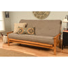 Homestock African Artifacts Full Size Futon Frame Set with Mattress, Easily Converts to Bed, Versatile Design Futon Frame for All Spaces, 33"H x 79"L x 37"D-Color:Linen Charcoal,Size:Barbados