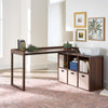 Better Homes & Gardens Ezra Modular L Desk with 6-Cube Storage, Walnut Finish