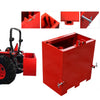 RVNI  800 lbs Tractor Ballast Box with 2'' Quick Hitch Receiver for 3 Point Category 1 Tractors 3 Point Hitch Ballast Box Loaders and Skid Steers Red