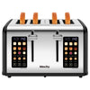 Mecity 4-Slice Touchscreen Toaster, Stainless Steel, 6 Browning Settings, Reheat, Cancel, Defrost, Removable Tray