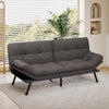 Convertible Futon Sofa Bed, 71" Comfy Loveseat Sleeper Sofa, Thicken Cushion, Comfy Velvet Twin Size Futon Couch Bed for Small Space Bedroom Dorm Office