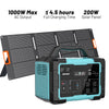 Mondawe 1000W Portable Power Station 1024Wh Solar Generator with AC Outlet for Home Use,Camping,Emergencies