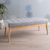 44.75" Mid-Century Tufted Bench �C Solid Birch Legs �C Plush Polyester Blend �C 17" Height �C 19.62 lbs