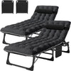 Slsy Folding Sleeping Cots Bed with 2 Sided Mattress & Pillow, Folding Camping Cot, Adjustable 4-Position Folding Lounge Chair