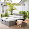 Homall Powder-Coated Alloy Steel Outdoor Daybed with Storage, Dark Blue