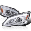 Spec-D Tuning JDM Glossy Black Smoke LED Projector Headlights Compatible with 2007-2011 Honda CR-V, Left + Right Pair Headlamps Assembly