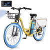 MOONCOOL Electric Bicycle for Adults 350W , 7-Speed Ebike with 36V 10.4Ah Removable Battery， 40 Miles Range , 20 mph Electric Commuter Bike for Women Men, Certified to UL 2849 by SGS