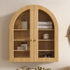 EYYTHUNG Modern Arched Wall Cabinet, Large Medicine Cupboard, Black Cabinet for Bathroom with Adjustable Shelf, Black Oak