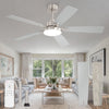 Zardon 52 inch Black Ceiling Fan with LED Light and Remote, Downrod 6-Speed and Quiet Reversible DC Motor for Bedroom, Living Room, Indoor