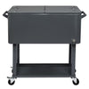 BNSPLY 80 Quart Outdoor Cooler Cart Rolling Ice Chest Cooler Cart, Portable Patio Cooler with Bottle Opener, Handles and Drainage, Standing Cooler for Patio Party, Camping and BBQ, Mint Green
