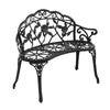 Zimtown Courtyard Park Outdoor Patio Bench Leisure Rose Cast Aluminum Chair, Metal Loveseat Bench for Garden Patio, Porch, Deck, Bronze