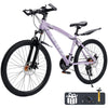 ARTUDATECH Mountain Hardtail Mountain Bike for Men/Women, 26/27.5 inch Sizes, 27 Speed Twist Shifting, Front or Dual Suspension, Comfort Saddle, Purple/Black/White