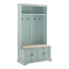 Bowery Hill Traditional Wood Hall Tree in Seafoam Blue/Oatmeal