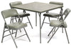 5pc. XL Series 4 Folding Card Table and Triple Braced Vinyl Padded Chair Set, Commercial Quality, Beige, 30