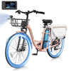 MOONCOOL Electric Bicycle for Adults 350W , 7-Speed Ebike with 36V 10.4Ah Removable Battery， 40 Miles Range , 20 mph Electric Commuter Bike for Women Men, Certified to UL 2849 by SGS