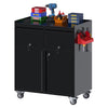Aobabo Metal Storage Cabinet with Lock,Garage Storage Cabinet with Wheels,72In Steel Storage Cabinet for Garage Home Storage, Black Required-Assembly