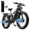 Dual Motors AWD 2000W Electric Bike for Adult 26'', UL2849 48V 60AH Removable Battery E-mountain bike 4'' Fat Tire up to 35MPH&200Miles Long Range Off Road Ebike Beach Dual Hydraulic&Brakes E-Bicycle
