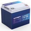 VATRER POWER 12V 100AH Low Temp Cutoff LiFePO4 Deep Cycle Battery with 1280W, Built-in 100A BMS, 5000+ Cycles Rechargeable Lithium Battery, Perfect for RV/Camper, Marine, Solar.