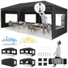 HOTEEL 10x20 Pop up Canopy with Sidewalls, One Push Outdoor Tents for Parties Waterproof Canopy Tent with Reinforce Rod,Easy Setup Event Tent with Sandbag for Backyard,Camping,Market,Black