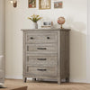 4 Drawer Dresser for Bedroom,34.8" Tall Bedroom Dresser with Large Drawer& Black Handles,Wooden Storage Organizer Cabinet Chest of Drawer for Living Room,Hallway