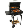 Charcoal Offset Smoker Grill - Family-Size 4-6 Person BBQ with Temperature Control & Portable Wheels
