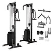 Mikolo Cable Crossover Machine Home Gym, Wall Mount Cable Station with 200LBS Weight Stack,Lat Pull Down Machine with 27 Positions Dual Pulley System