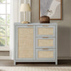 ARKANTOS Sideboards and Buffets, Boho Storage Cabinets with Rattan Doors and Drawers, Natural Oak