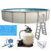 Wilbar MNT1552 15 ft. x 15 ft. x 52 in. Steel Wall Panels Round Above Ground Pool with Filter Pump & Ladder